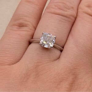 High Quality Lab Grown 2 Carat Crushed Ice Cut Baguette Moissanite Silver Ring